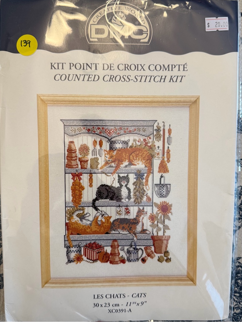 DMC Counted Cross Stitch Kit Les Chats CATS Mouline Threads Cottagecore Farm